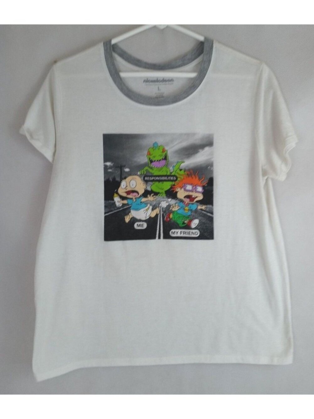 Nickelodeon Rugrat's Responsibilities Chucky Tommy Raptor T-Shirt Size Large